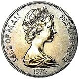 1 крона 1974, 100 лет со дня рождения Уинстона Черчилля [Остров Мэн]