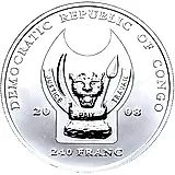 240 франков 2008, слон [Демократическая Республика Конго] Proof