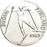 100 марок 1989, лыжи [Финляндия]