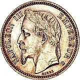 1 франк 1868, BB, знак монетного двора: "BB" - Страсбург [Франция]