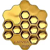 5 евро 2018, Пчелиные соты [Латвия] Proof