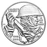 1 доллар 2018, P, Первая мировая [США]