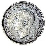 3 Pence 1943, D, Mint Mark: "D" - Denver [Australia]