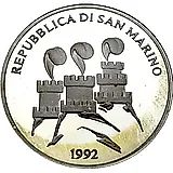 1000 лир 1992, XXV летние Олимпийские Игры, Барселона 1992 [Сан-Марино]