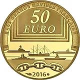 50 евро 2016, авианосец Шарль де Голль [Франция] Proof