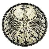 5 марок 1959, J, знак монетного двора: "J" - Гамбург [Германия / ФРГ]