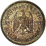 3 рейхсмарки 1932, D, Гёте [Германия]