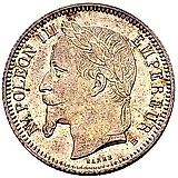 1 франк 1870, BB, знак монетного двора: "BB" - Страсбург [Франция]