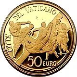 50 евро 2011, фреска «Распятие Святого Петра» [Ватикан] Proof