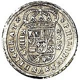 8 реалов 1704-1713, Отметка монетного двора "S" - Севилья [Испания]