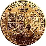 5 долларов 1992, W, Колумб [США]