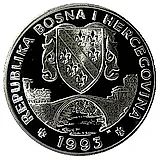 750 динаров 1993, XVII зимние Олимпийские игры 1994 в Лиллехаммере (Норвегия) - беговые лыжи [Босния и Герцеговина] Proof