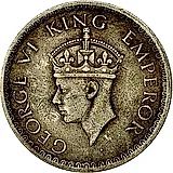 1/2 рупии 1942, большие буквы на реверсе [Индия / Британская Индия]