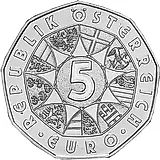 5 евро 2016, заяц, серебро [Австрия]