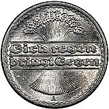 50 пфеннигов 1920, A, знак монетного двора "A" — Берлин [Германия / Веймарская республика]