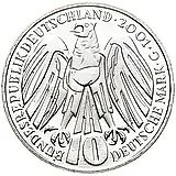 10 марок 2001, G, 50 лет Федеральному конституционному суду [Германия]