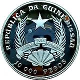 10000 песо 1992, футбол [Гвинея-Бисау / Гвинея] Proof