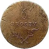 6 Groszy 1813, No Legend on Reverse