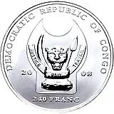 240 франков 2008, лев [Демократическая Республика Конго] Proof