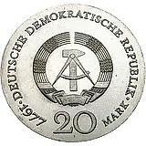 20 марок 1977, 200 лет со дня рождения Карла Фридриха Гаусса [Германия / ГДР]