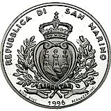 5000 лир 1996, Животный мир в опасности [Сан-Марино] Proof