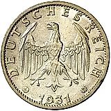 3 рейхсмарки 1931, A, знак монетного двора "A" — Берлин [Германия]