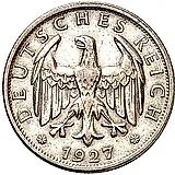 2 рейхсмарки 1927, D, знак монетного двора "D" — Мюнхен [Германия]