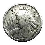 2 злотых 1924, факел и рог изобилия с боку даты. [Польша]