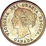 5 центов 1858, дата на реверсе маленькая [Канада]