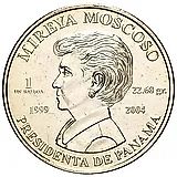 1 бальбоа 2004, Президент Мирейя Москосо [Панама]