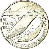 50 пенсов 1998, киты [Остров Святой Елены / Острова Святой Елены, Вознесения и Тристан-да-Кунья]