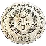 20 марок 1973, Бебель [Германия / ГДР]