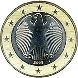 1 евро 2008, J, регулярный чекан Германии, знак монетного двора: "J" - Гамбург [Германия]