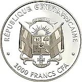 1000 Francs 2014, Butterflies of the World - Golden Forester Butterfly (Papillion exotiques) [Central African Republic (CAR)] Proof