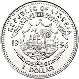 1 доллар 1996, Защита морской жизни [Либерия]
