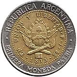 1 песо 1995, отметка монетного двора: "A" - Тэджон, Южная Корея [Аргентина]
