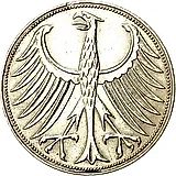 5 марок 1959, G, знак монетного двора: "G" - Карлсруэ [Германия / ФРГ]