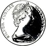 25 долларов 1977, 25 лет правлению Королевы Елизаветы II [Бермудские Острова]