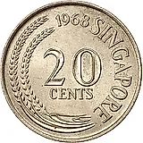 20 центов 1968, рыба-мечь [Сингапур]