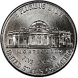 5 центов 2014, P, возвращение в Монтичелло [США]