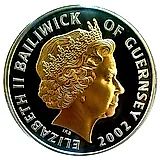 5 фунтов 2002, 50 лет правлению Королевы Елизаветы II /в карете/, Серебро [Гернси]