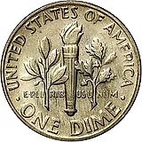 10 Cents 1974, D, Mint Mark "D" - Denver [USA]