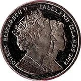 1 крона 2012, Жизнь Королевы Елизаветы II - Елизавета II как медсестра Второй мировой войны [Фолклендские острова]