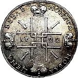 1 рубль 1722, "ВСЕРОССИIКИI"