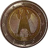 2 евро 2008, J, регулярный чекан Германии, знак монетного двора: "J" - Гамбург [Германия]