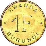 1 франк 1961 [Руанда / Руанда-Бурунди]