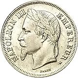 2 франка 1867, С крестом на короне [Бельгия]