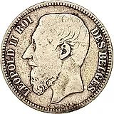 2 франка 1867, без креста на короне [Бельгия]