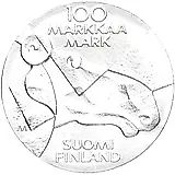 100 марок 1989, атенеум [Финляндия]