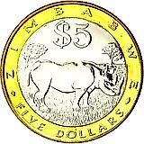 5 долларов 2002 [Зимбабве]